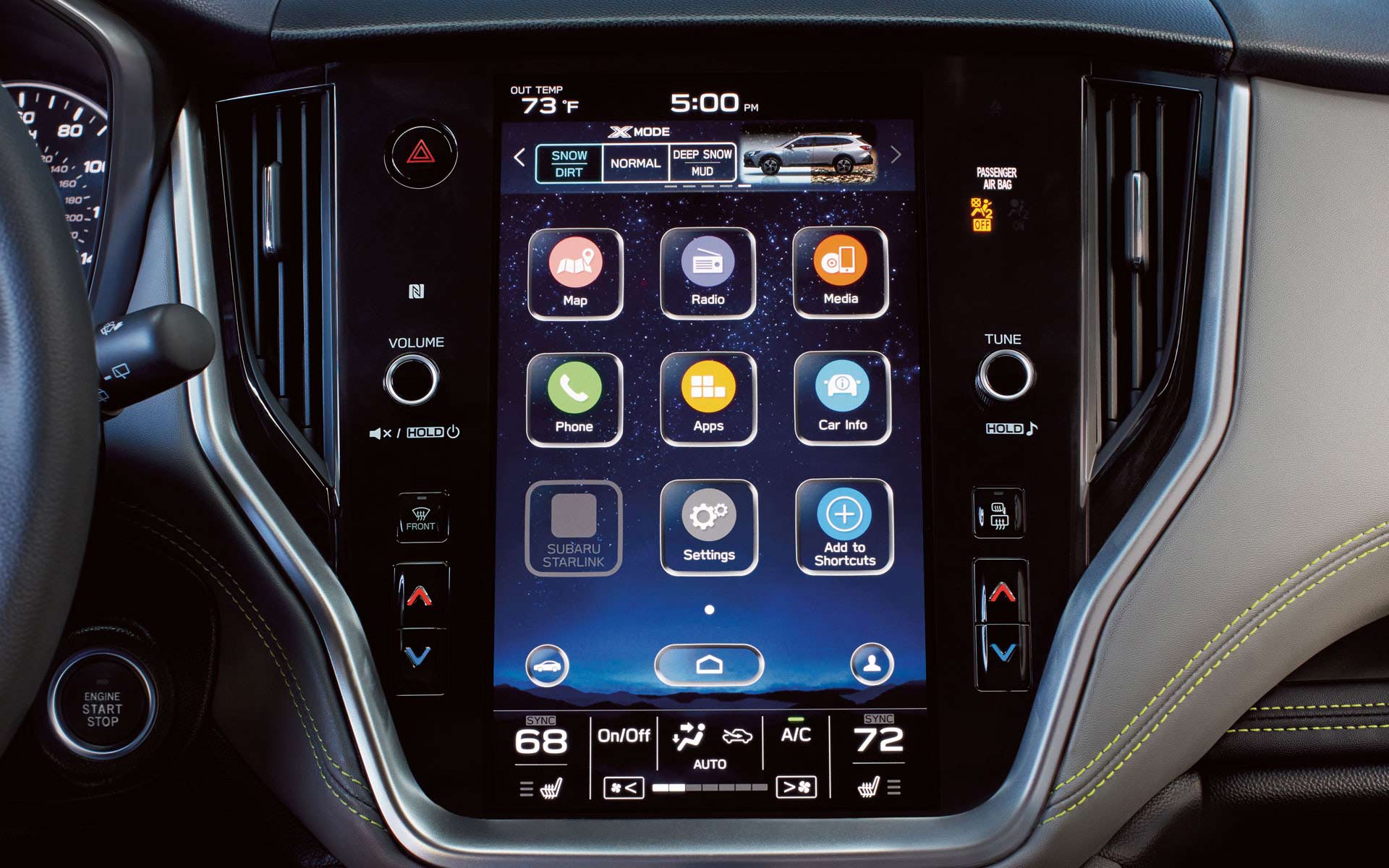 Subaru’s in-vehicle touchscreen navigation technology with STARLINK Multimedia.
